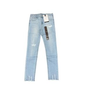 NWT Girls MEMBERS MARK Blue Distressed Skinny Fit Jean XL 14/16